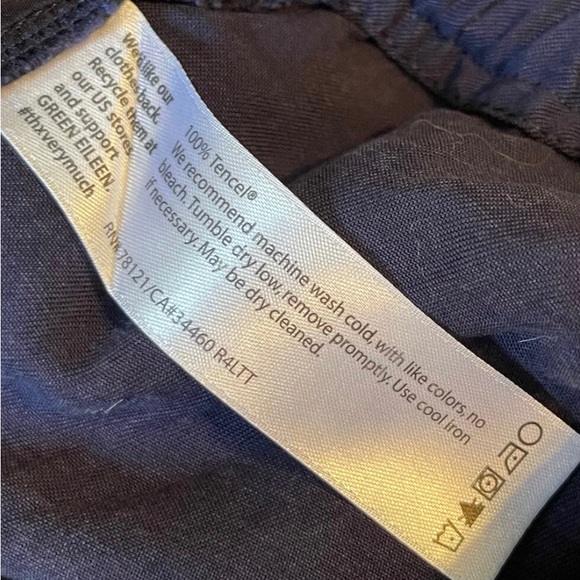 EILEEN FISHER $148 Navy Tencel Slim Zip Front Casual Pants Size S Small - Picture 5 of 5